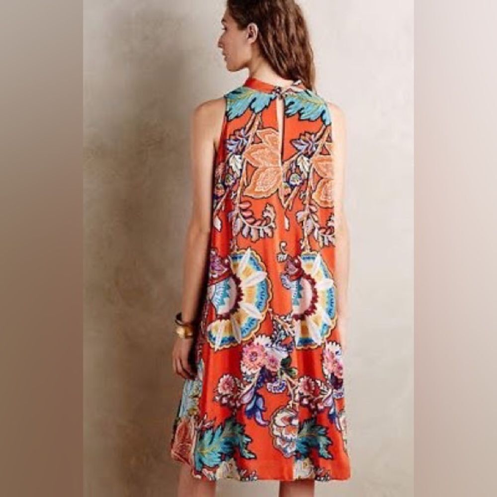 Anthropology 100% Silk Larkhill Swing Dress by‎ Maeve, Size Medium - Picture 8 of 9